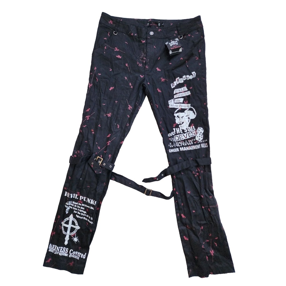 Goth Lolita & Punk Pants Womens Large NWT Y2K Inspired‎ Harajuku Belts Bondage